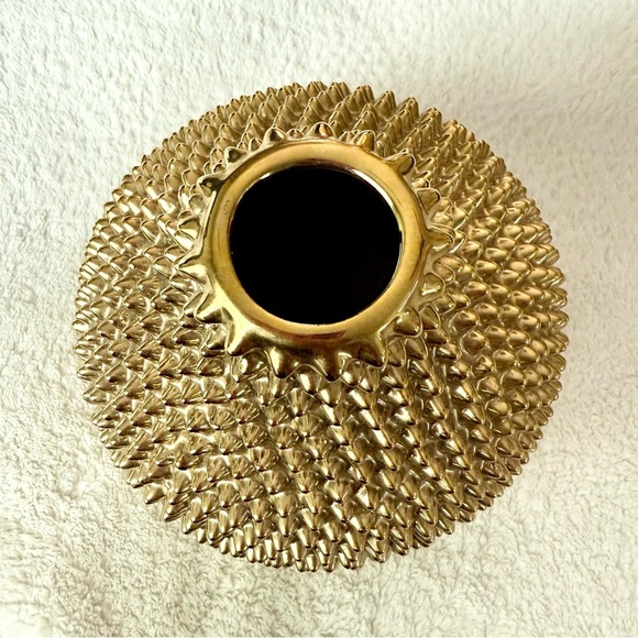 Textured Gold Decorative Vase - Picture 2 of 4